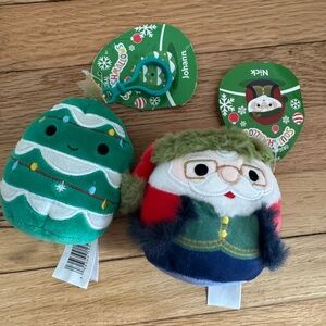 Set of 2 Christmas Squishmallows Santa & Tree
